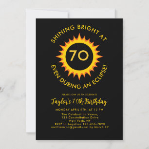Total Solar Eclipse 4.8.2024 70th Birthday Party Invitation