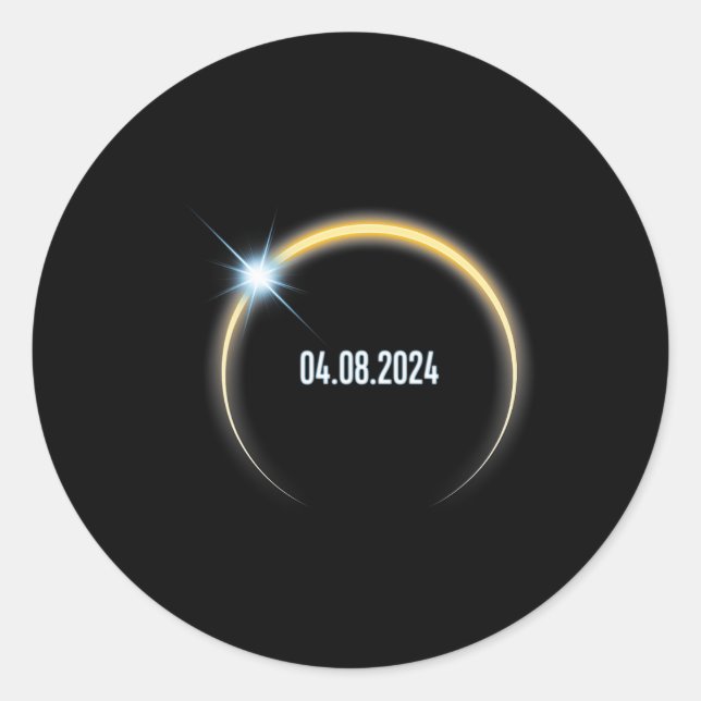 Total Solar Eclipse 4.8.2024  Classic Round Sticker (Front)
