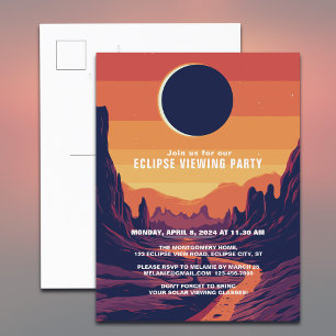 Total Solar Eclipse 4.8.2024 Scenic Viewing Party Invitation Postcard