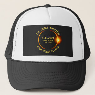 Total Solar Eclipse 8.21.2017 USA Custom Text Trucker Hat