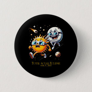 Total Solar Eclipse 8-4-2024 Sun Flees Moon Eclips 6 Cm Round Badge