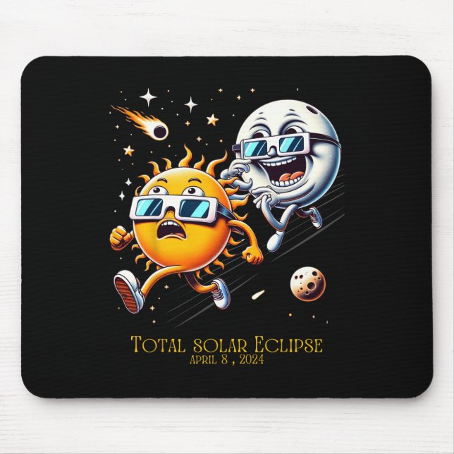 Total Solar Eclipse 8-4-2024 Sun Flees Moon Eclips Mouse Pad (Front)
