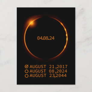 Total Solar Eclipse 8th April 2024 Check List Postcard