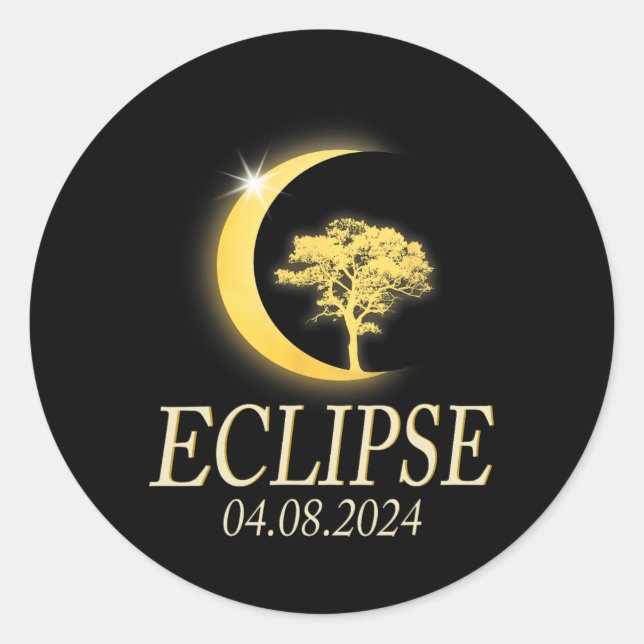 Total Solar Eclipse 8th April 2024 Eclipse  Classic Round Sticker (Front)