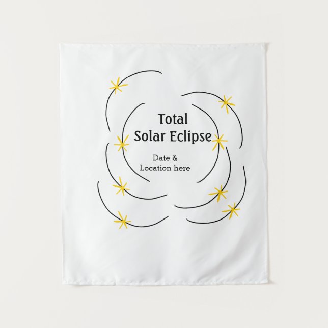 Total solar eclipse add date location half sun pat tapestry (Front)