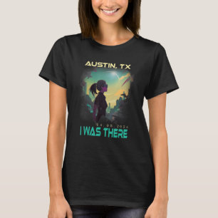 Total Solar Eclipse Aesthetic Girl Austin Texas TX T-Shirt