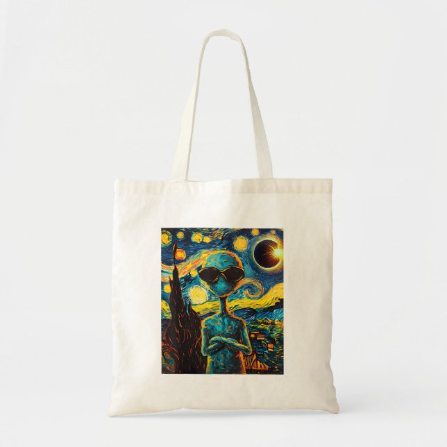 Total Solar Eclipse Alien Tote Bag (Front)