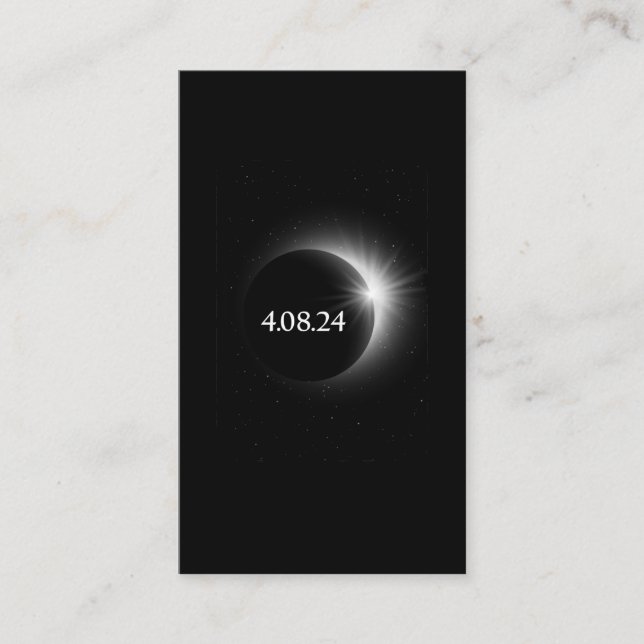 Total Solar Eclipse America 8th April 2024 Business Card (Front)
