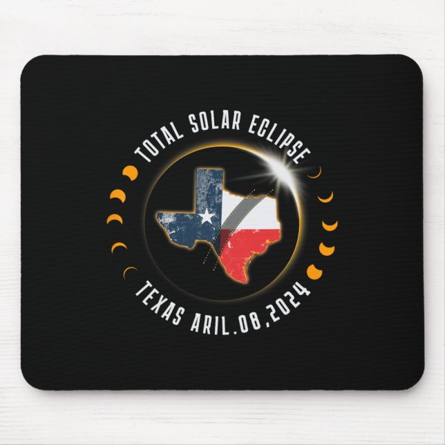 Total Solar Eclipse America Totality Texas 8 April Mouse Pad (Front)
