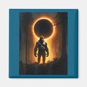 Total Solar Eclipse America Usa Illustration Magnet