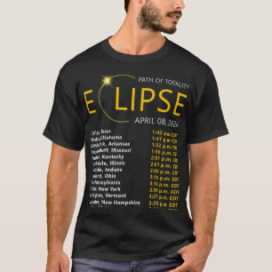 Total Solar Eclipse Apirl 08 2024 Eclipse Map Tota T-Shirt