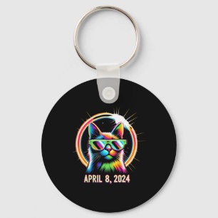 Total Solar Eclipse April 08 2024 Cool Cat Solar E Key Ring