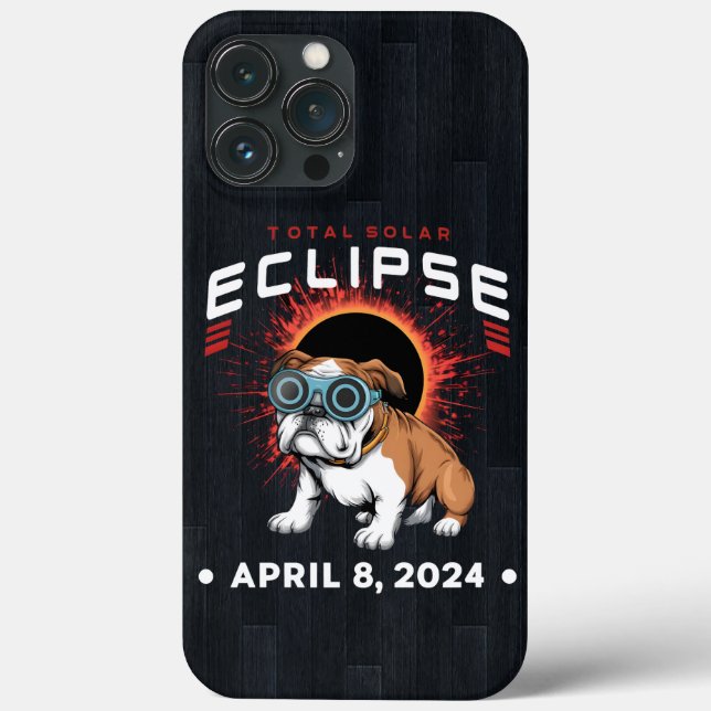 Total Solar Eclipse April 2024 Bulldog Lover Gifts Case-Mate iPhone Case (Back)