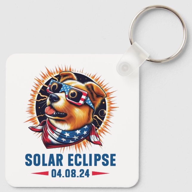 Total Solar Eclipse April 2024 Key Ring (Back)