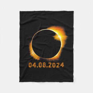 Total Solar Eclipse April 8 20241 Fleece Blanket