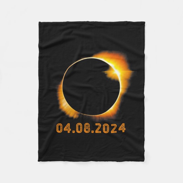 Total Solar Eclipse April 8 20241  Fleece Blanket (Front)