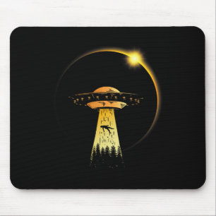 Total Solar Eclipse April 8 2024 Alien Ufo Mouse Pad