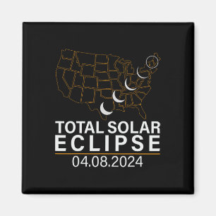 Total Solar Eclipse April 8 2024 America Usa Map T Magnet