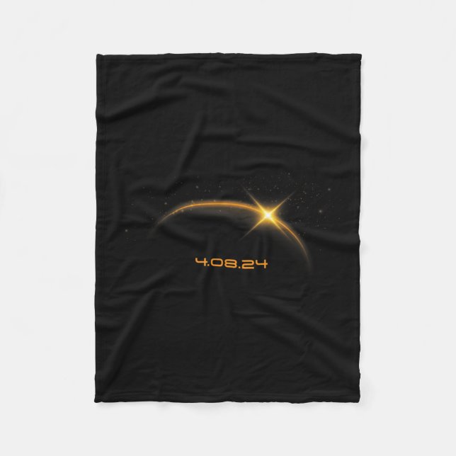 Total Solar Eclipse April 8 2024  Fleece Blanket (Front)