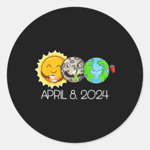 Total Solar Eclipse April 8 2024 Moon Astronomy Sp Classic Round Sticker