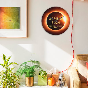 Total Solar Eclipse April 8 2024 Personalised Large Clock