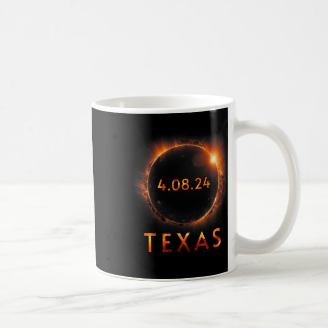 Total Solar Eclipse April 8 2024 Texas Solar Eclip Coffee Mug (Right)