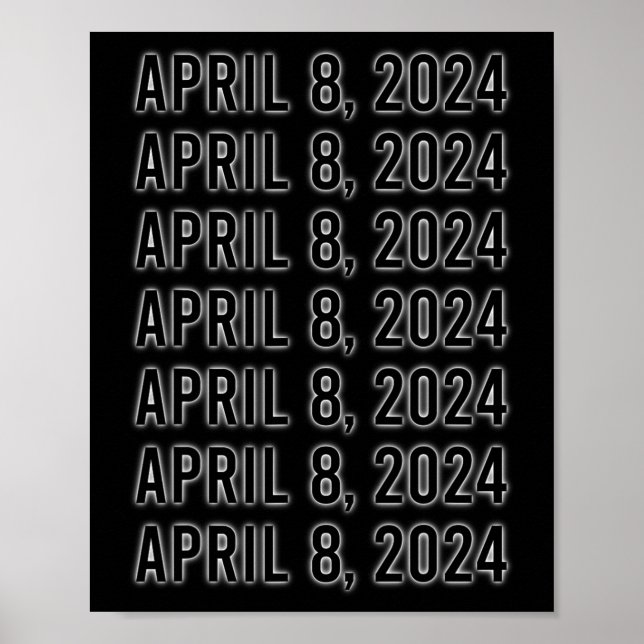 Total Solar Eclipse April 8 2024 Totality 1 Poster (Front)