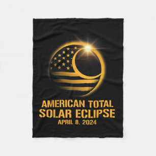Total Solar Eclipse April 8 2024 Totality Astronom Fleece Blanket