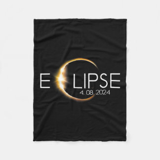 Total Solar Eclipse April 8 2024 Totality Fleece Blanket