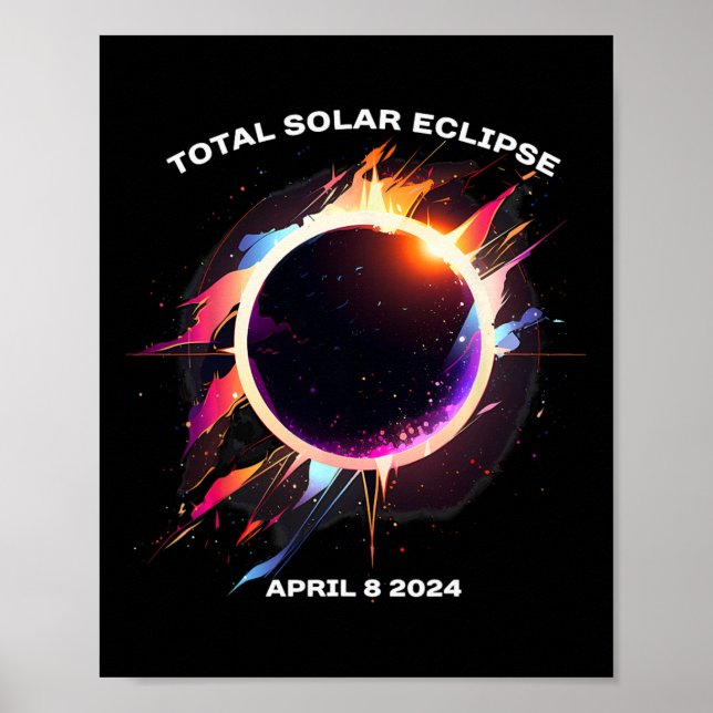 Total Solar Eclipse April 8 2024 Totality Souvenir Poster (Front)
