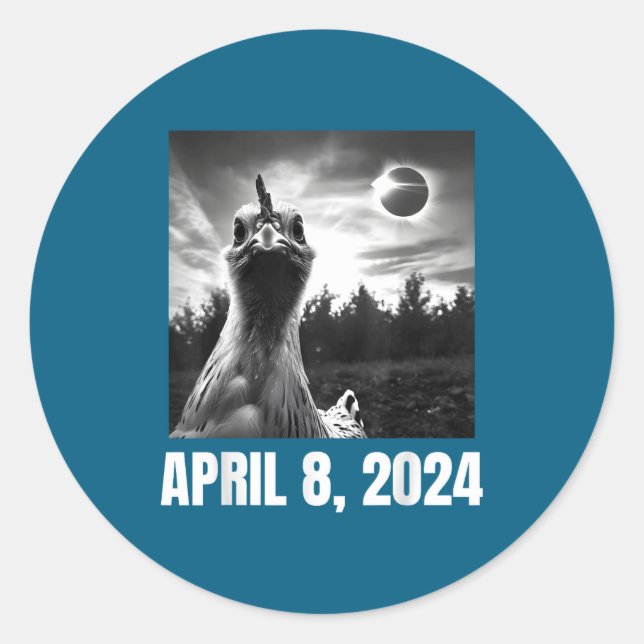Total Solar Eclipse April 8 Classic Round Sticker (Front)