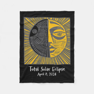 Total Solar Eclipse April 8 Fleece Blanket