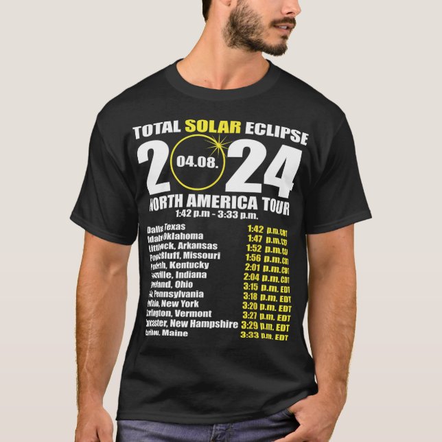 Total Solar Eclipse April 8 Path Of The Eclipse 3  T-Shirt (Front)