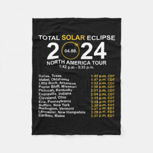 Total Solar Eclipse April 8 Path Of The Eclipse Fleece Blanket