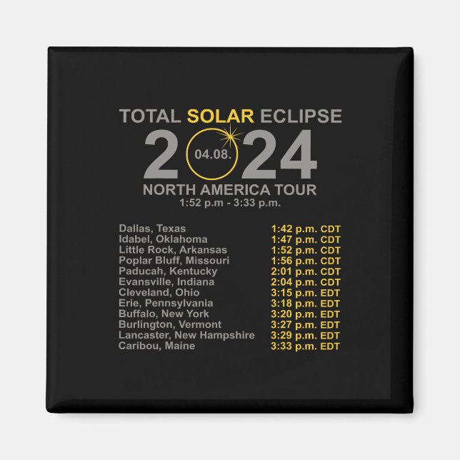 Total Solar Eclipse April 8 Path Of The Eclipse  Magnet (Front)