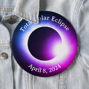Total solar eclipse April 8th  2024 moon sun 6 Cm Round Badge
