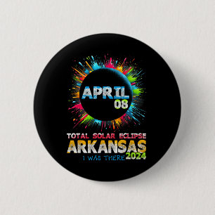 Total Solar Eclipse Arkansas 2024 Colourful Totali 6 Cm Round Badge