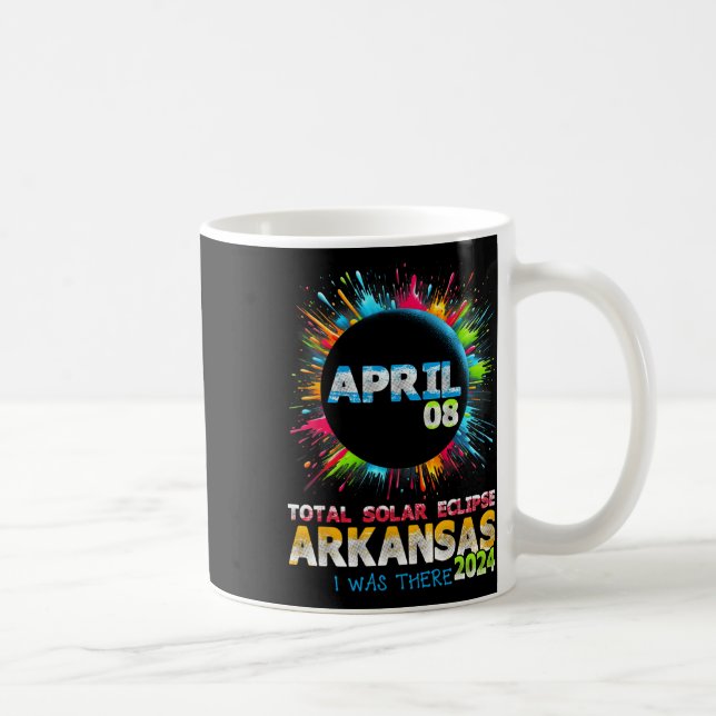 Total Solar Eclipse Arkansas 2024 Colourful Totali Coffee Mug (Right)