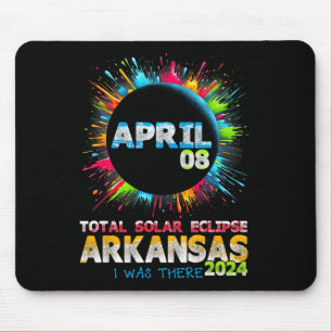 Total Solar Eclipse Arkansas 2024 Colourful Totali Mouse Pad
