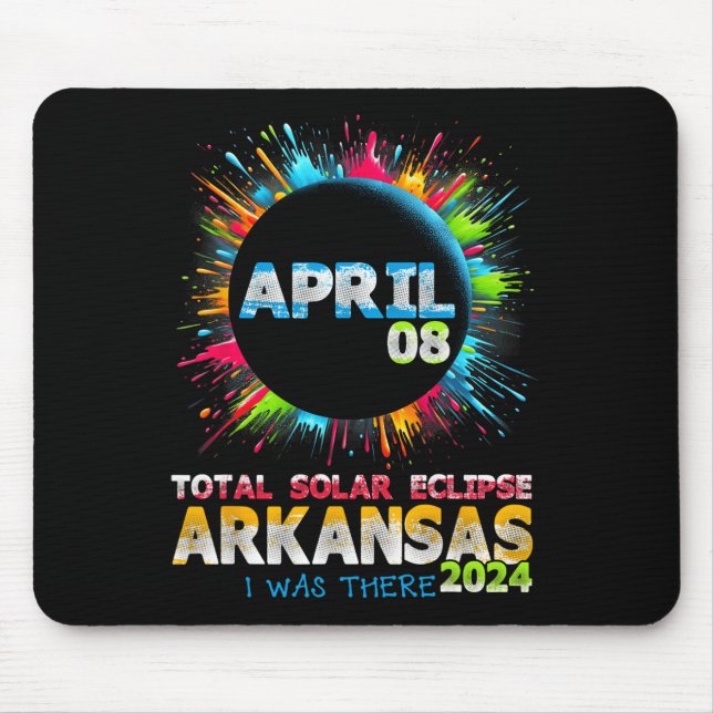Total Solar Eclipse Arkansas 2024 Colourful Totali Mouse Pad (Front)