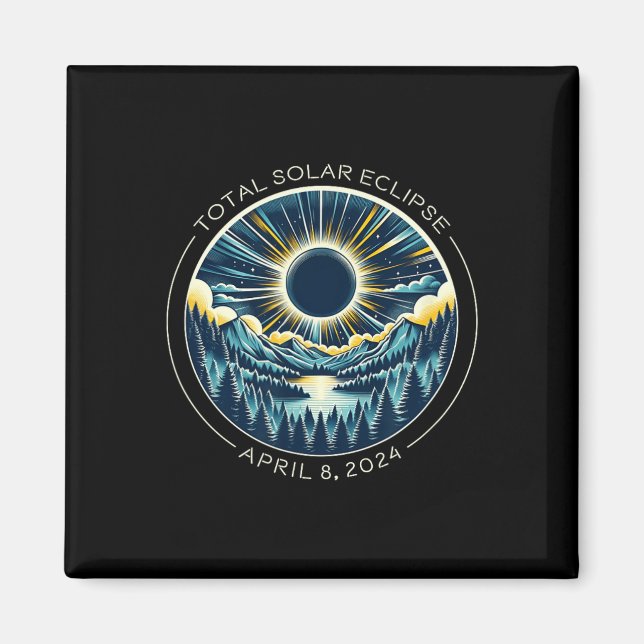 Total Solar Eclipse Artsy Totality Sky With April  Magnet (Front)