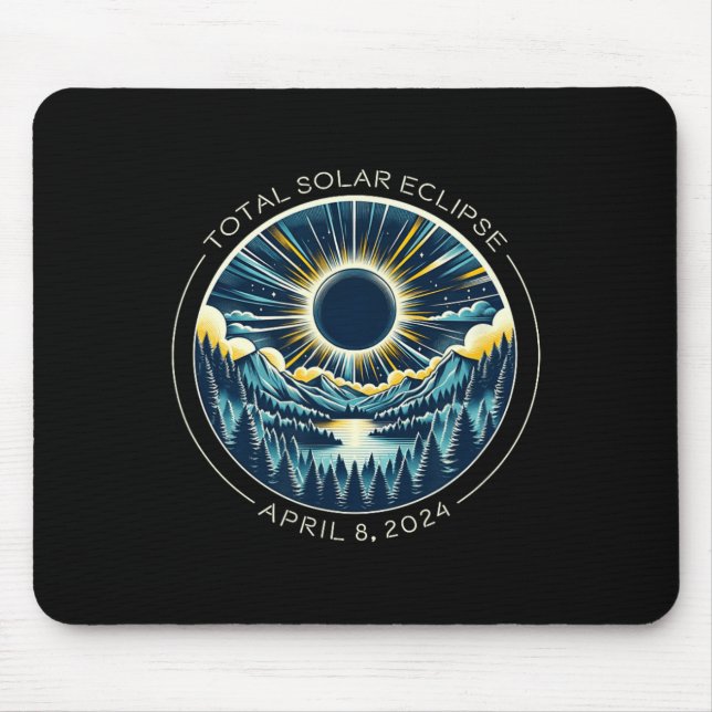 Total Solar Eclipse Artsy Totality Sky With April  Mouse Pad (Front)
