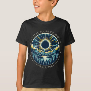 Total Solar Eclipse Artsy Totality Sky With April  T-Shirt