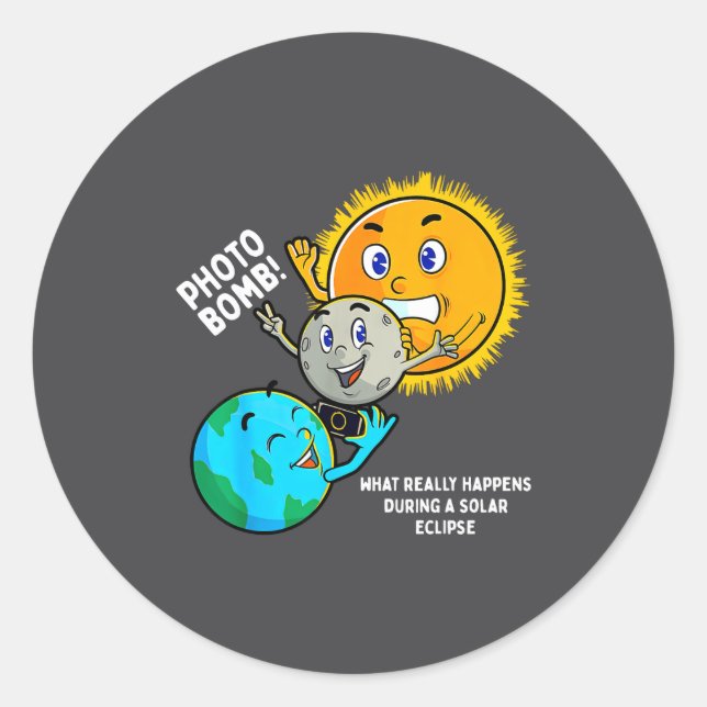 Total Solar Eclipse Astronomy Classic Round Sticker (Front)