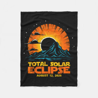 Total Solar Eclipse August 12 2026 Artwork Fleece Blanket