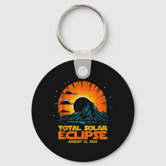 Total Solar Eclipse August 12 2026 Artwork Key Ring