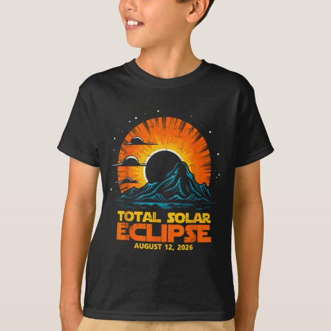 Total Solar Eclipse August 12 2026 Artwork T-Shirt (Front)
