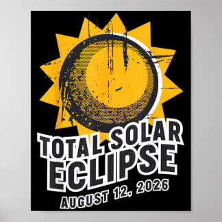 Total Solar Eclipse August 12 2026 Astronomy Path Poster