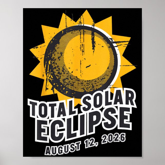 Total Solar Eclipse August 12 2026 Astronomy Path Poster (Front)