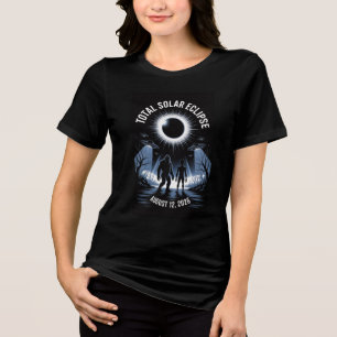 Total Solar Eclipse August 12,2026 Bigfoot Alien Tri-Blend Shirt